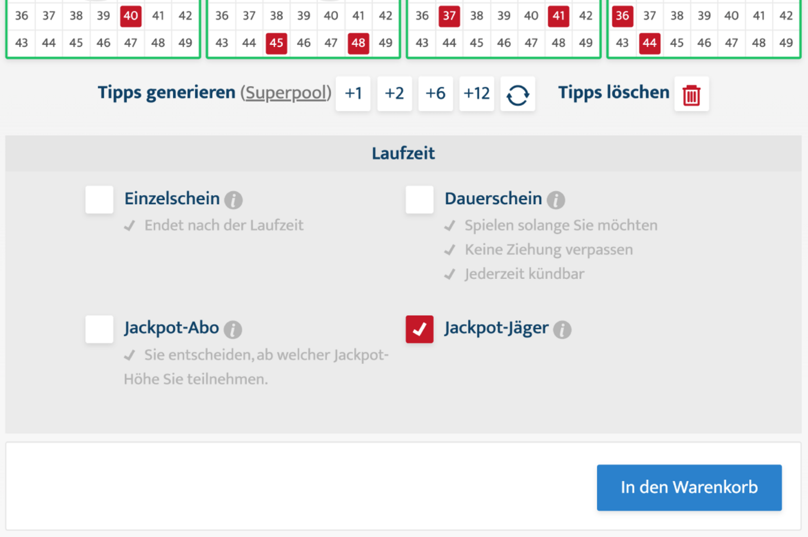 Schematische Darstellung der Aktivierung des Jackpot-Jäger